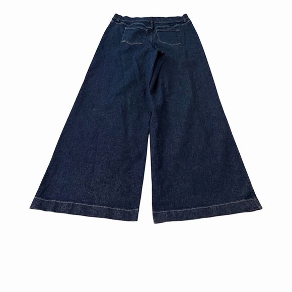 Spanx Wide Leg Jeans Womens 2X Tall Raw Indigo Blue High Rise Denim 2XT - Picture 6 of 10